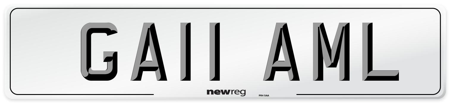 GA11 AML Number Plate from New Reg